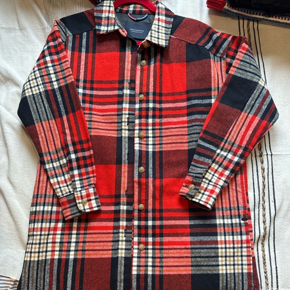 Scotch & Soda Red and Black Plaid Jacket